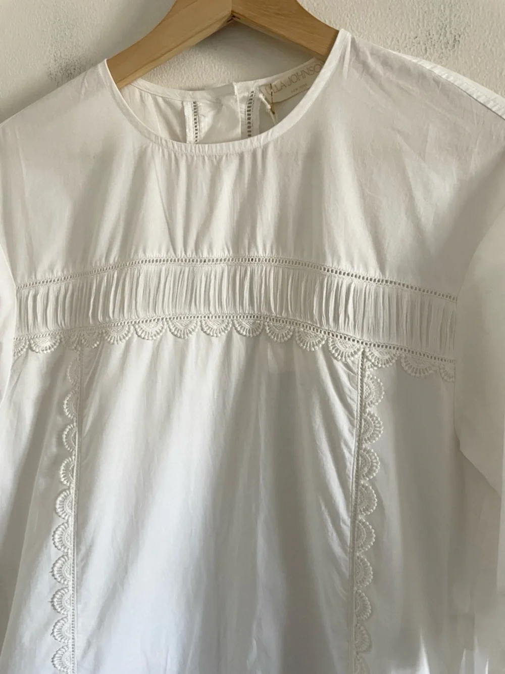 Ulla Johnson Diyana Tunic Dress Women’s Size 0 Lace Cotton Cowrie‎ White NWT